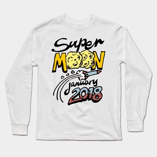 Supermoon / Super Moon January 2018 Long Sleeve T-Shirt